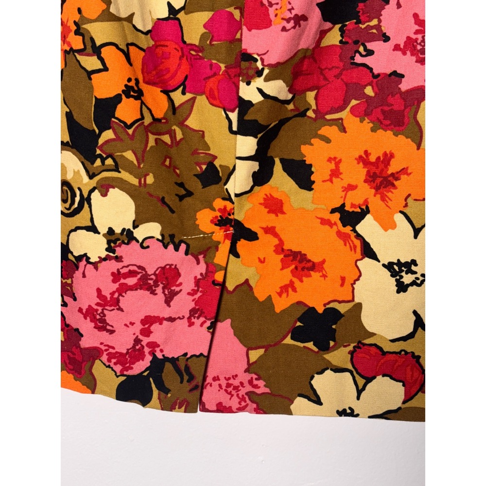 Talbots Womens Skirt 6P Multicolor Floral Cotton Blend Mod Retro Pencil Office - Picture 4 of 7